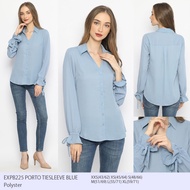 Blouse Women EXPRESS 225 PORTO TIESLEEVE BLUE Top Branded BLUE U0N1 Blouse Simple Formal Casual Casu