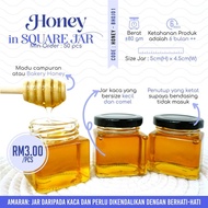 𝗛𝘂𝗺𝗮𝗶𝗿𝗮𝗴𝗶𝗳𝘁 𝗗.𝗜.𝗬 | Honey in Square Jar | 80gm | Honey Doorgift | Door Gift Kahwin Murah Box Borong Viral