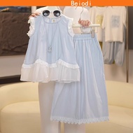 Tshirt Baby Girl Clothing Set Outfits Baju Set Budak Perempuan Girl Sweet Sleeveless 2pcs Set Childr