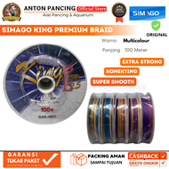 Senar Pancing Simago King Premium Braid PE 2.5 PE 5– 100M Multicolour | 25LB–50LB | Super Kuat Ha