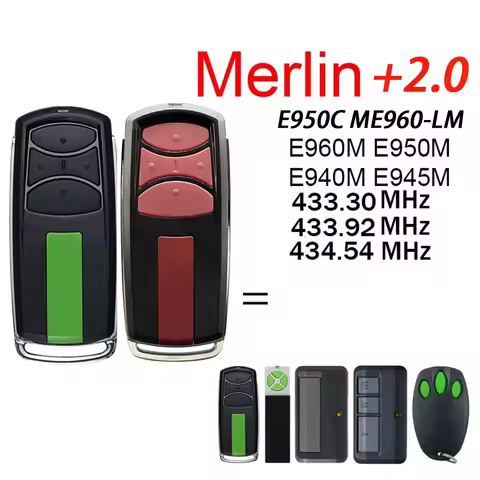 2025 New Garage Door Remote for Merlin+2.0 E960M E950M E945M E943M E940M Liftmaster 84335 94335 TX4U