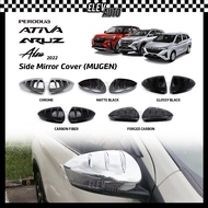 Perodua Alza Aruz Ativa SPORTIVO Side Mirror Cover Carbon Fiber Matte Black Chrome Trim Accessories Bodykit