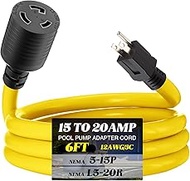 Kanayu 6ft 12awg Pool Pump Adapter Cord Compatible with NEMA 5-15p to L5-20r, 3 Prong 15a Household 