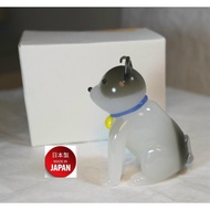 HIROTA Glass~Hiroda Glass~OK3BK~Adult Dog~Gray~Large~Ornaments~7 * 8cm~300g~Made In Japan~