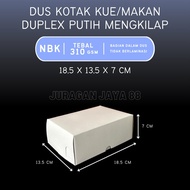 Cake Box / Rice Lunch Box (NBK) 18.5cm x 13.5cm x 7cm Glossy White Duplex (310gram Thickness) | Rice