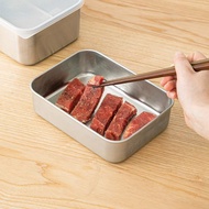 日本霜山 304不鏽鋼速凍保鮮盒(淺型M)-1100ml-3入