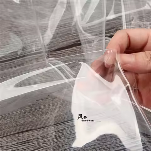 0.3mm Transparent TPU Fabric Waterproof DIY Raincoat Windbreaker Bags Handcrafts Decor Plastic Coat