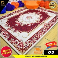 Karpet Velvet Printed 7D Deco Size XXL D'Dalisha Collection Living Room Exclusive Raya promosi (160CM X 210CM +/-)hadiah untuk mak
