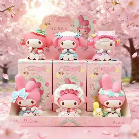 Sanrio Piquenique Morango Surprise Blind Box My Melody Tea Party Handmade Gift Miniso Desktop Decora
