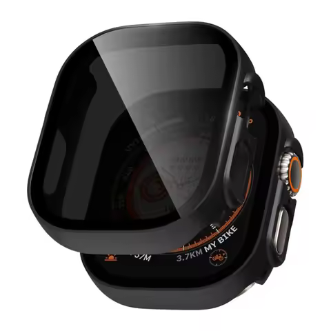 Tempered Glass+Privacy for Apple Watch ultra2 3 49mm Case Anti-Spy Screen Protector Cover iWatch ser