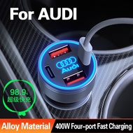 Car Phone Quick Charger For AUDI 400W Type C USB PD QC3.0 Four-port Fast Charging for AUDI A1 A3 A4 