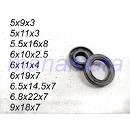 Oil Seal 5x9x3, 5x11x3, 5.5x16x8, 6x10x2.5, 6x11x4, 6x19x7, 6.5x14.5x7, 6.8x22x7, 9x18x7