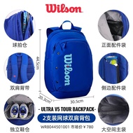 กระเป๋าเทนนิส Wilson 2 ใบ กระเป๋าสะพายไหล่ กระเป๋าเทนนิส 6 ใบ กระเป๋าเดินทางสำหรับผู้ชายและผู้หญิง ก