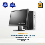 Desktop HP 400 G5 SFF  - Intel Core i5-9th Gen | 8GB RAM + 240GB SSD| Windows 11 | 12 Months Warrant