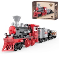 BRICK STORY City Freight Train Building Set, Retro Cargo Train Model, Classic Steam Train Building B