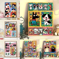 20×30cm Paint by Numbers With Frame Home Decor Creative Cat Canvas Painting by Number Acrylic paint