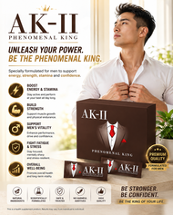 Original AK-II Phenomenal King AK2 Mens Health Supplement (1 Box / 20 Sachets x 4g) Halal