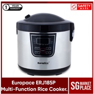 [2026 CNY SALE] EuropAce ERJ 185P | ERJ185P Multi-Function Rice Cooker. 1.8L Capacity. Non Stick Coa