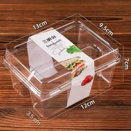 [10 PCS] Box Sandwich Kotak Mika Bening 2 Sekat / Box Kemasan Toast Sandwich Mika Roti