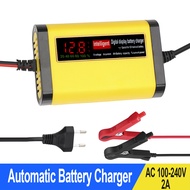 Full Automatic Car Battery Charger 2A Inligent Fast Power Charging Digital Display 3 Stages Lead Acid AGM GEL Battery-charger