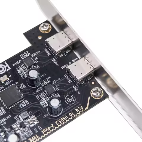 Convert Card Riser ASM1042 Chip PCIE to Dual Type C Expansion Card for Desktop PCI Express X1 to 2Po