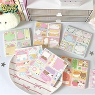 (Unique) 2Pcs Cute Kawaii Puppy Non Sti Stiy Notebook Simple Cartoon Notepad Stationery Index Tab Ch