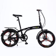 三河馬20寸疊變速自行車碟剎一體輪成人兒童自行車男女便攜單車