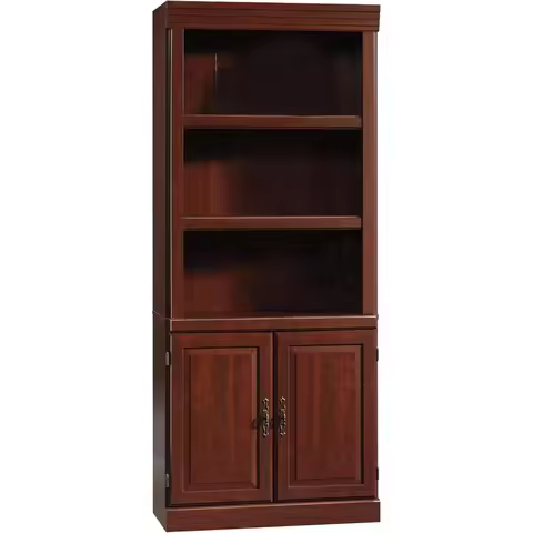 Heritage Hill Library with Doors/Book Shelf, L:29.80" x W:12.99" x H:71.26", Classic Cherry