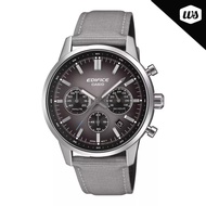 [Watchspree] Casio Edifice EFR-575 Lineup Chronograph Grey Leather/Cloth Strap Watch EFR575C-8A EFR-