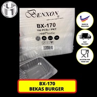 PP Burger Box  Benxon BX170 kotak rojak plastik Tage201-CLEAR 100PCS kotak burger plastik square box