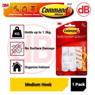 3M 17001 Command Medium Utility Hook (Holds 1.3kg)