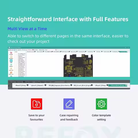 REFOX Professional Mobile Repair Software Multi View & Split View Check Bitmap & Schematic Simultane
