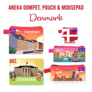 GANTUNGAN Denmark Souvenir Wallet Pouch Mouse Pad Pin Magnet Keychain Landmark Souvenir Country