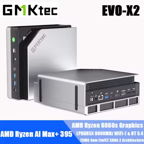 GMKtec EVO-X2 AI Mini PC AMD Ryzen Al Max+ 395 128GB LPDDR5X 8000MHz 2TB PCIe 4.0 SSD 2.5G LAN WiFi 