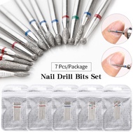 7pcs Diamond Nail Drill Bit Rotary Electric Milling Cutters For Pedicure Manicure Files Cuticle Burr
