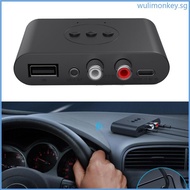 WU Wireless  Receiver Bluetooth-compatible5 0  Adapter Dual-RCA 3 5mm Aux Out NFC U-Disk USB Input Music Receiver