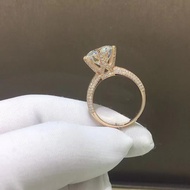 New Style Ready Stock 18K Rose Gold 5 Carat Half Wall River Moissanite Ring Weight 5.81g Loose Stone