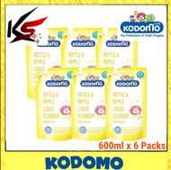 Kodomo Baby Bottle and Accessories Liquid Cleanser REFILL 600ml x 6 Packs