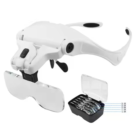 Magnifying Glasses Reading Illuminated Magnifier 1.0X 1.5X 2.0X 2.5X 3.5X 2 Lights Adjustable Head I