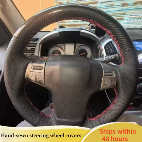Car Steering Wheel Cover For Isuzu D-Max MU-X 2013 2014 2015 2016-2020 Customized Microfiber Leather