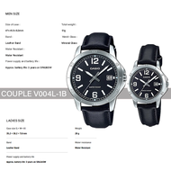 [CASIO COUPLE SET] CASIO MEN AND LADIES Quartz Watch MTP-V004L-1B / LTP-V004L-1B / V004