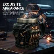 Retro Engine Mug V12 Engine 3d Coffee Mug With Handle For Father Husband Mechanic Car M7f7