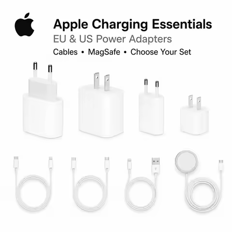 Original Apple 20W USB-C 5W USB Power Adapter EU US Charger 1m USB-C Lightning Type C USB-A Cable 25