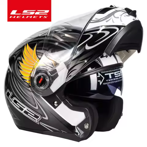 Original LS2 Motorcycle Helmet LS2 FF370 Flip Up Helmets Personalised Modular Helmet Motorbike Racin