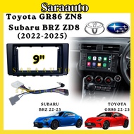 Android Player Casing 9" inch Toyota GR86 ZN8 Subaru BRZ ZD8 with Socket Power