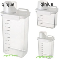 QINJUE Detergent Dispenser, Transparent with Lids Washing Powder Dispenser, Multi-Purpose Airtight P