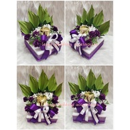 gubahan hantaran sireh junjung mini dan bekas cincin(purple)