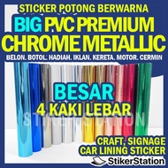 BIG PIECE CHROME STICKER / 4FT WIDE MIRROR CHROME STICKER Balloon Welcome Board Sticker Kereta Stick