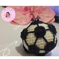 Wool soccer keychain