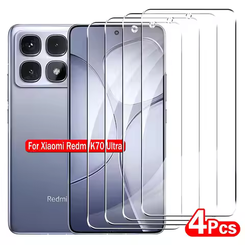 4PCS Glass For Xiaomi Redmi K70 Ultra Tempered Glass Film Redmi K60 K50 Ultra K30 K40S K40 Gaming K7